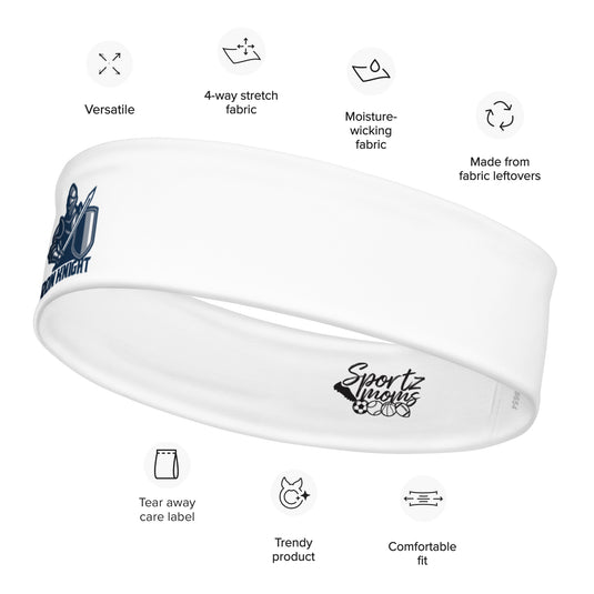 Iron Knights Moisture Wicking Headband White w/Knight Logo