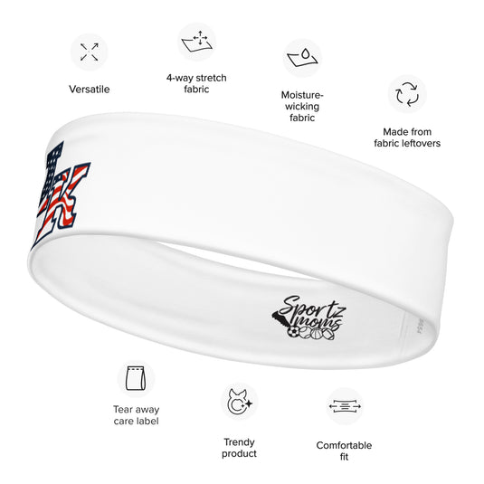 Iron Knights Moisture Wicking Headband White w/Flag Logo