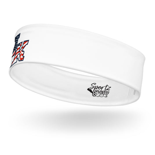 Iron Knights Moisture Wicking Headband White w/Flag Logo