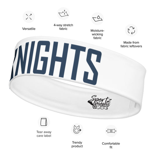 Iron Knights Moisture Wicking Headband White w/Text Only