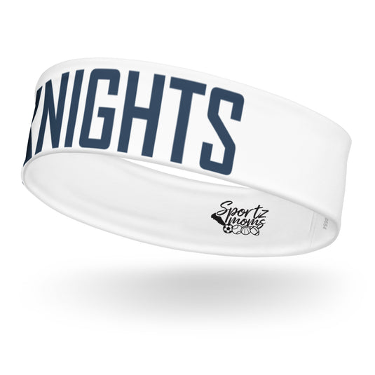 Iron Knights Moisture Wicking Headband White w/Text Only