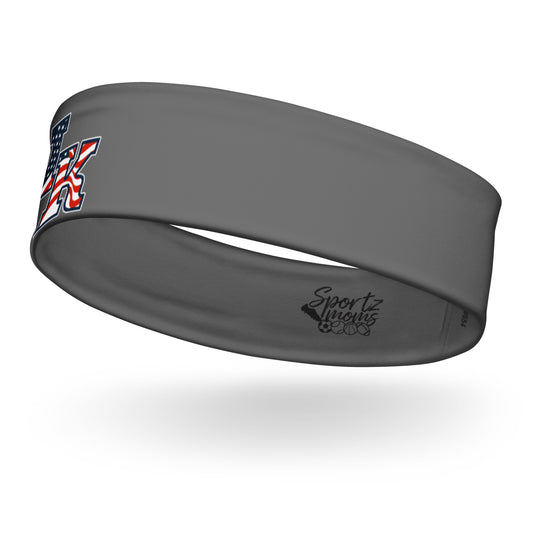 Iron Knights Moisture Wicking Headband Grey w/Flag Logo