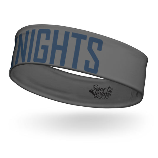 Iron Knights Moisture Wicking Headband Grey w/Text Only