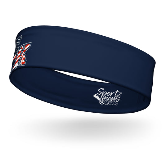 Iron Knights Moisture Wicking Headband Navy w/Flag Logo