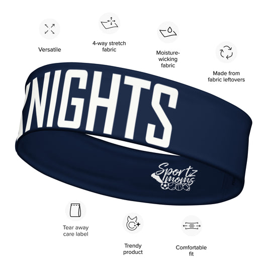 Iron Knights Moisture Wicking Headband Navy w/Text Only