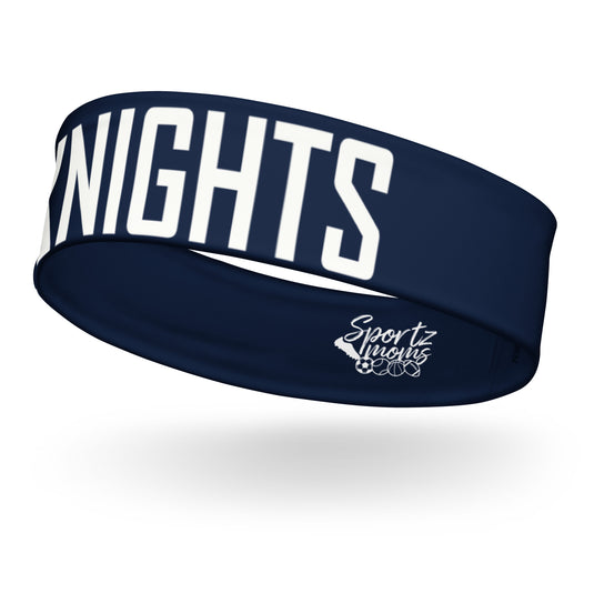 Iron Knights Moisture Wicking Headband Navy w/Text Only