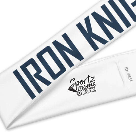 Iron Knights Moisture Wicking Headband White w/Text Only