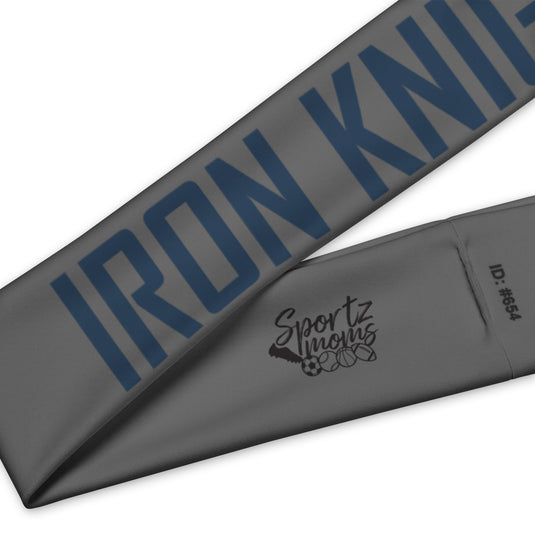 Iron Knights Moisture Wicking Headband Grey w/Text Only