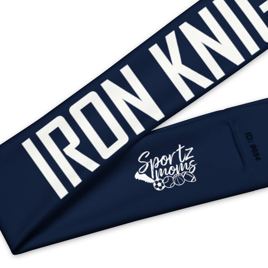 Iron Knights Moisture Wicking Headband Navy w/Text Only