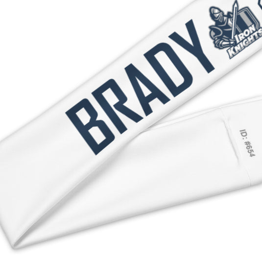 Iron Knights Moisture Wicking Headband White w/Name & Number