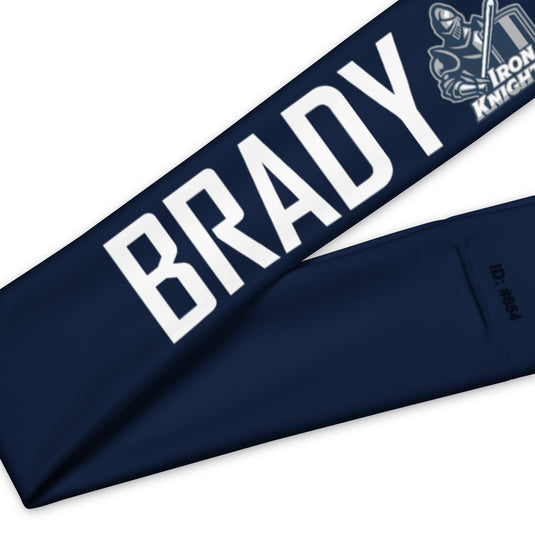 Iron Knights Moisture Wicking Headband Navy w/Name & Number