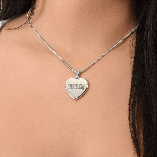 Sports Mom Tall Design Heart Necklace