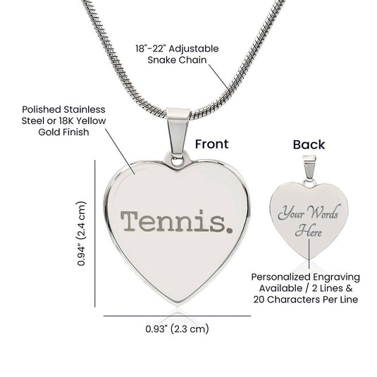 Tennis Typewriter Design Heart Necklace