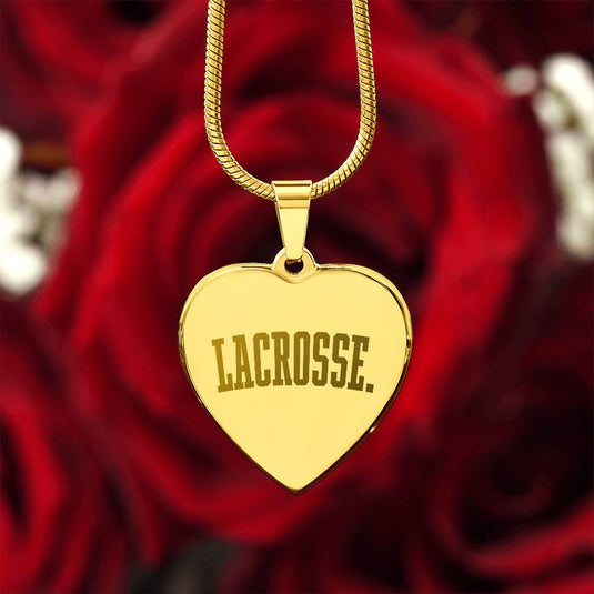 Lacrosse Tall Design Heart Necklace