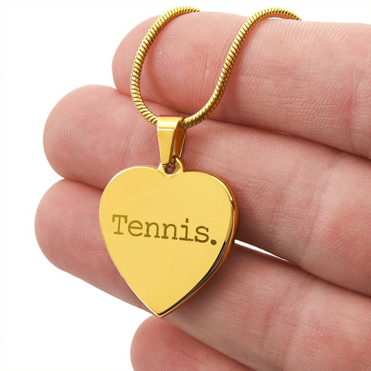 Tennis Typewriter Design Heart Necklace