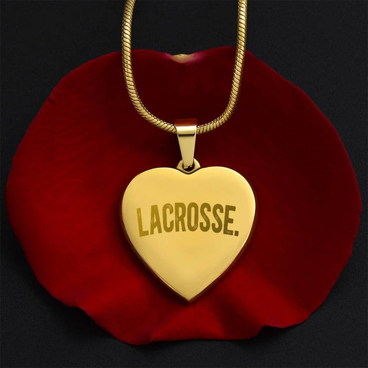 Lacrosse Rustic Design Heart Necklace