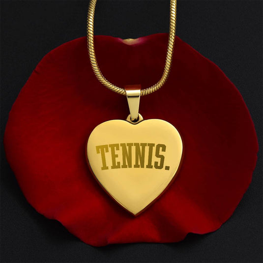 Tennis Tall Design Heart Necklace