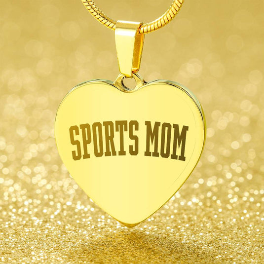 Sports Mom Tall Design Heart Necklace