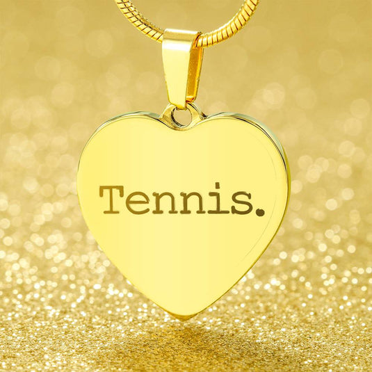 Tennis Typewriter Design Heart Necklace