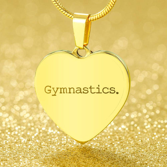 Gymnastics Typewriter Design Heart Necklace