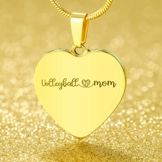Volleyball Mom Heart Necklace