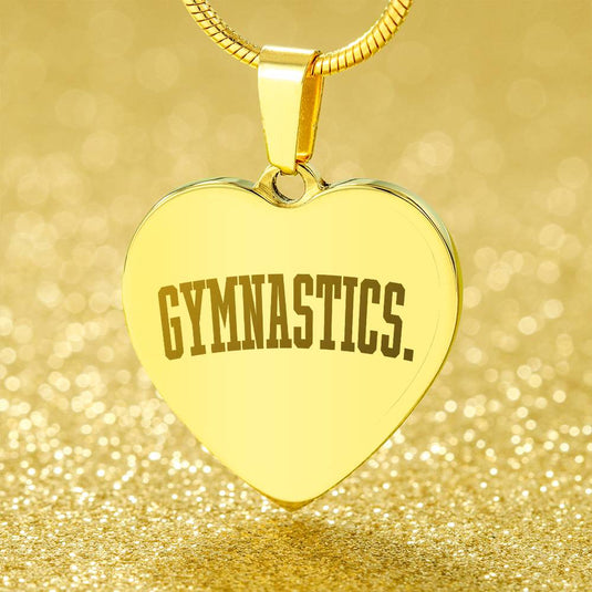 Gymnastics Tall Design Heart Necklace