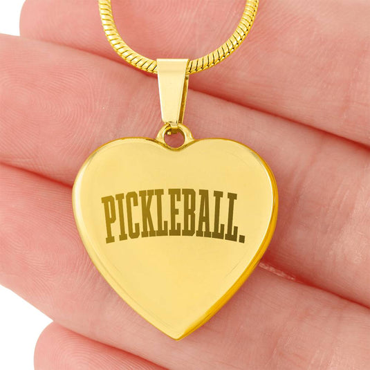 Pickleball Tall Design Heart Necklace