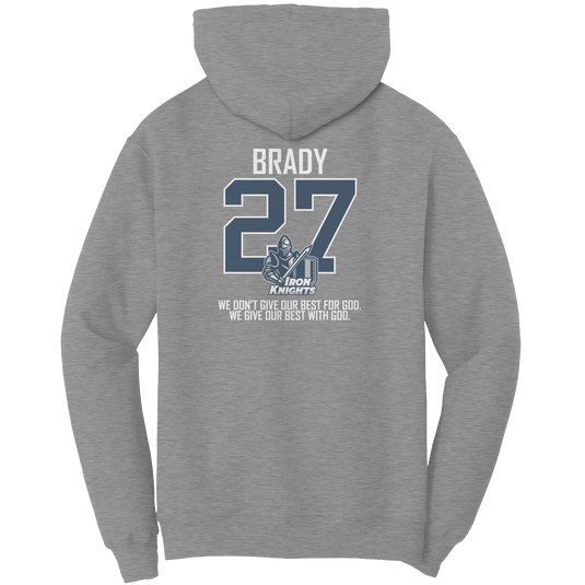 Iron Knights Mid-Level Hoodie W/Name, Number & Bible Verse - All White Design