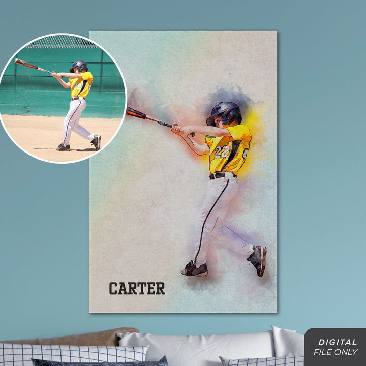 Custom Photo Digital Image - Watercolor Effect