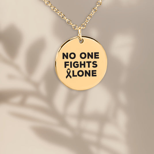 No One Fights Alone Cancer Coin Necklace