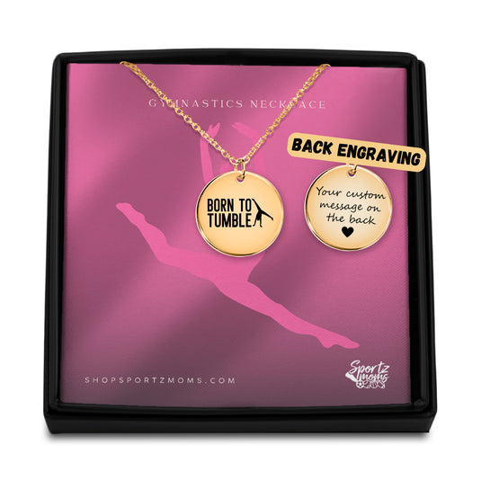 Born To Tumble Gymnastics Coin Necklace