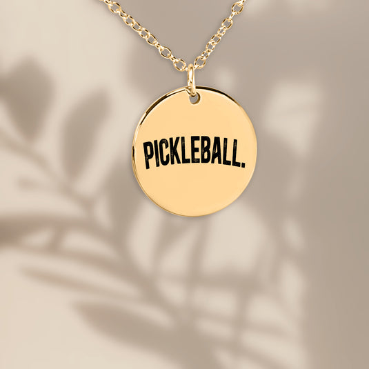 Pickleball Rustic Design Coin Necklace