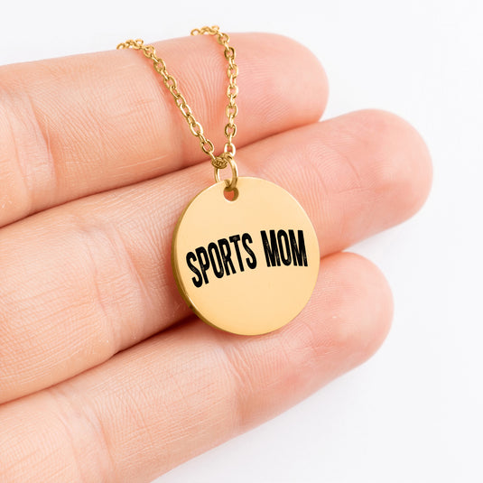 Sports Mom Rustic Design Coin Necklace