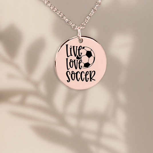 Live Love Soccer Coin Necklace