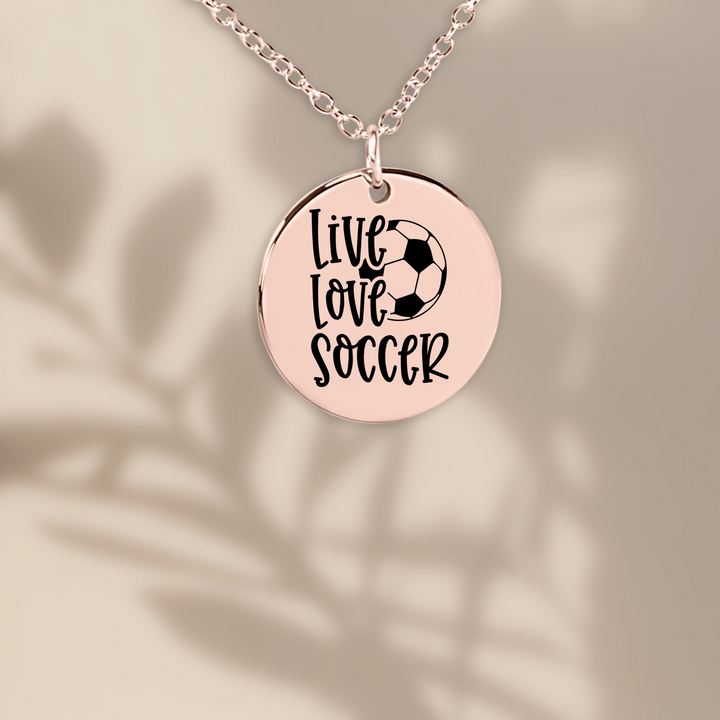 Live Love Soccer Coin Necklace