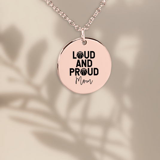 Loud and Proud Mom Basketball Coin Necklace