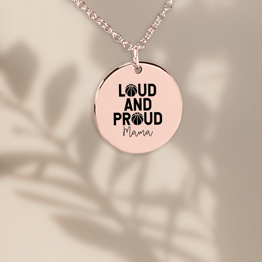 Loud and Proud Mama Basketball Coin Necklace