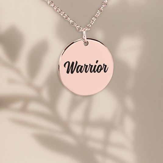 Warrior Cursive Design Coin Necklace