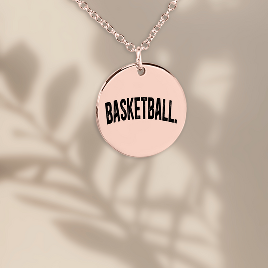 Basketball Rustic Design Coin Necklace