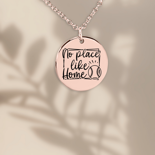 No Place Like Home Baseball Coin Necklace