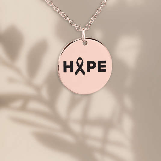 Hope Cancer Ribbon Coin Necklace