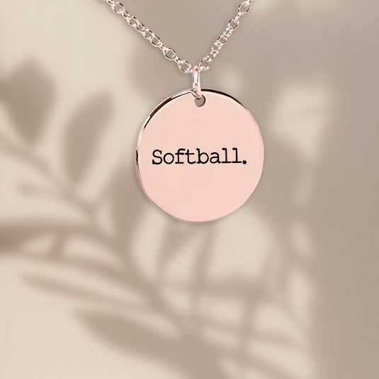 Softball Typewriter Design Coin Necklace