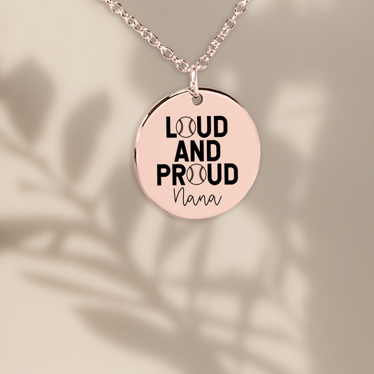 Loud and Proud Nana Baseball Coin Necklace