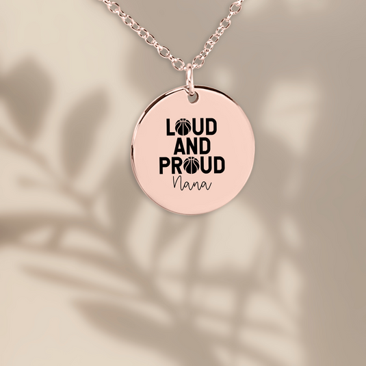 Loud and Proud Nana Basketball Coin Necklace