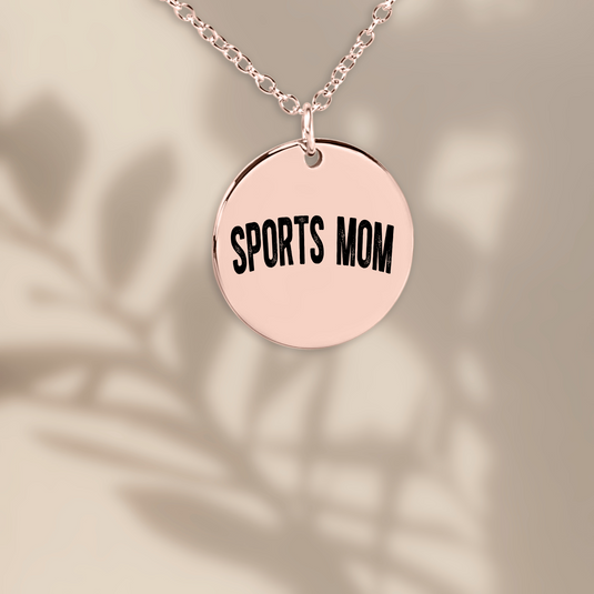 Sports Mom Rustic Design Coin Necklace