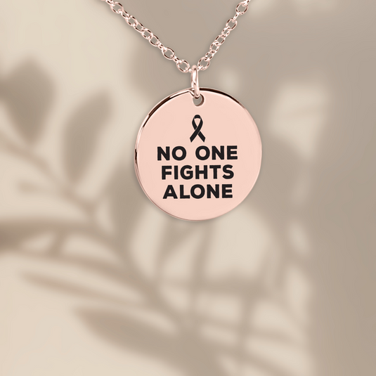 No One Fights Alone Cancer Coin Necklace