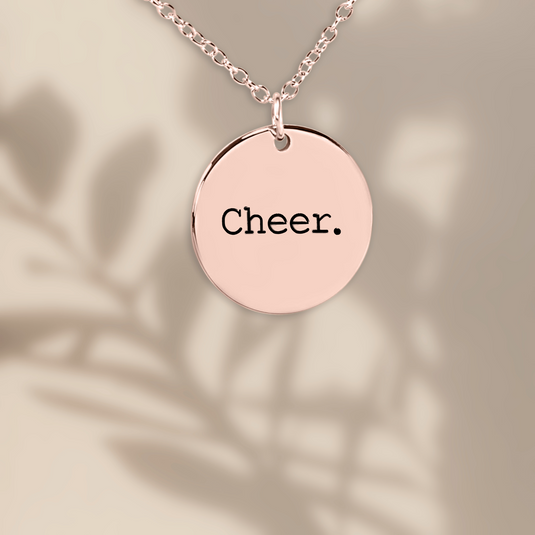 Cheer Typewriter Design Coin Necklace