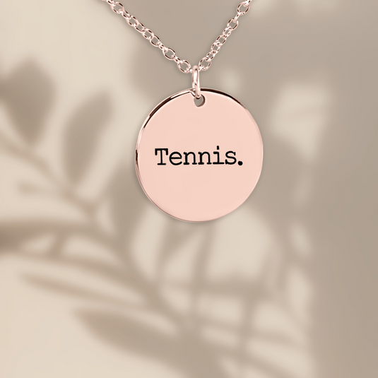 Tennis Typewriter Design Coin Necklace