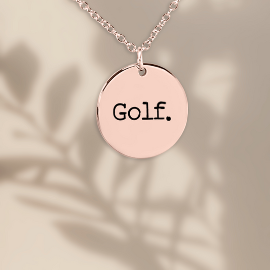 Golf Typewriter Design Coin Necklace