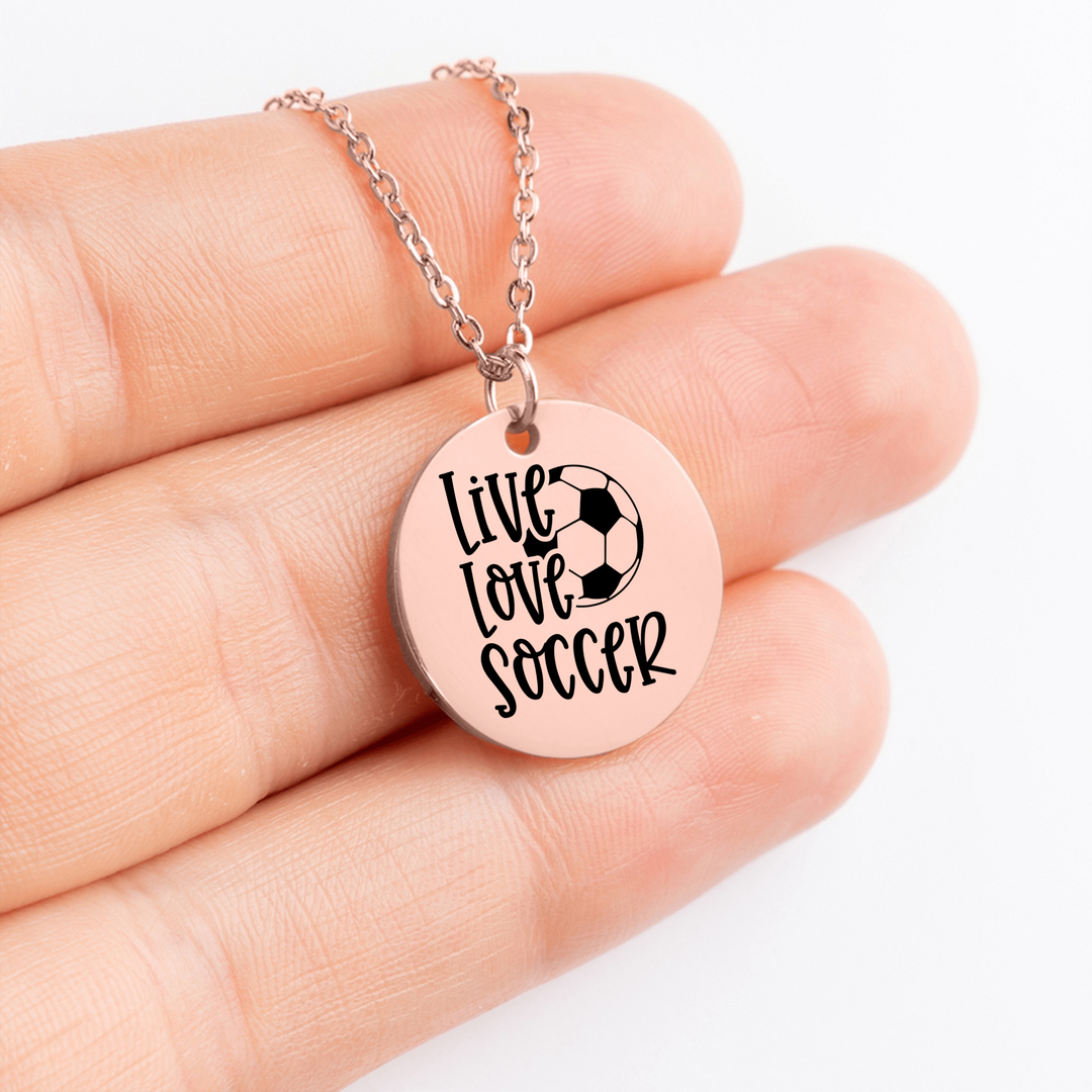 Live Love Soccer Coin Necklace